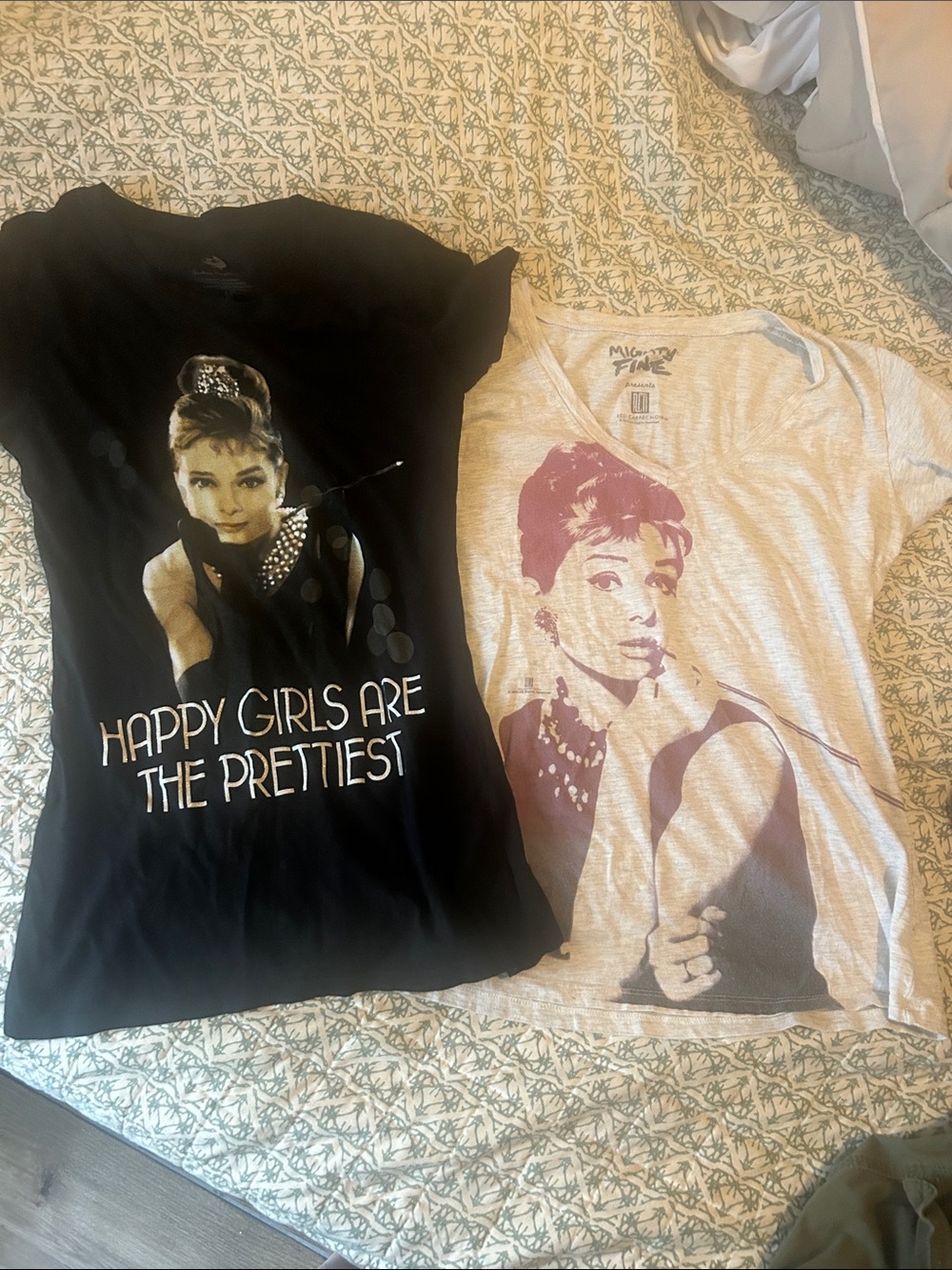 Audrey Hepburn Graphic Tees - Black & gray bundle